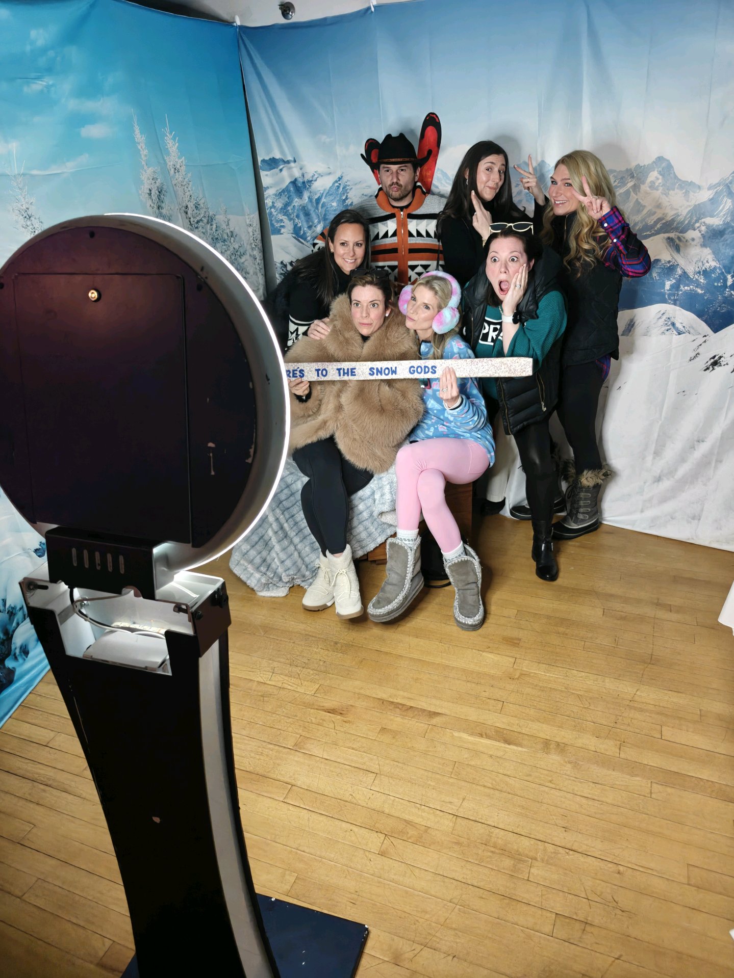 Custom overlay photo booth at a milestone birthday in New Canaan CT